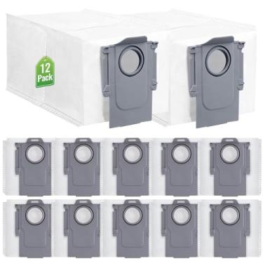 Imagem de Chrostion Pacote com 12 sacos de pó Q Revo para Roborock QV 35A/Qrevo S5V/Saros 10/10R/Qrevo/Q RevoS/Qrevo Pro/Plus/MaxV/Master/Curv S5X/Edge S5A/S8 MaxV/S8 Max Ultra Robot Aspirador, 3,5L de grande