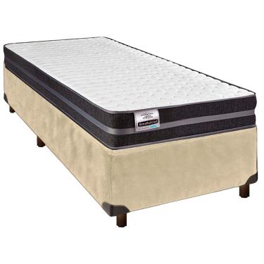 Imagem de Cama Box Perola Solteiro + Colchão Molas Ultralastic Bogota Inducol