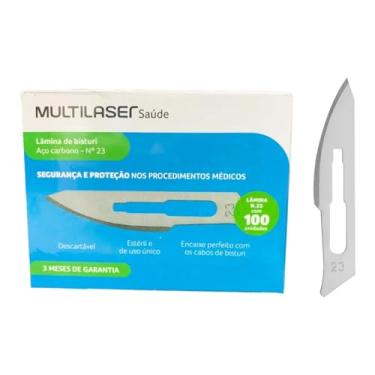 Imagem de Kit 100 Laminas Aço Carbono Numero 23, Corte de Precisção Tipo Bisturi Artesanal N23