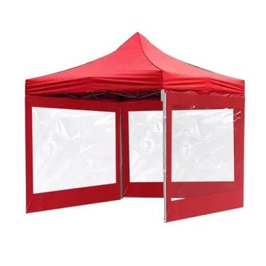 Imagem de Kit Tenda Gazebo Sanfonada 3x3 Articulada Reforçada com Fechamento Laterais Completo Retrátil(VERMELHO)