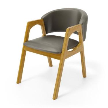 Imagem de Cadeira Agatha Madeira Maciça Estofada Para Mesa De jantar - Mais Lar 