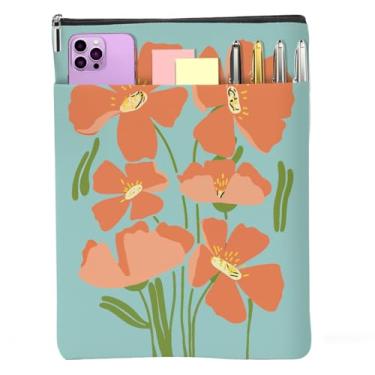 Imagem de Livros florais amantes presentes à prova d'água flor livro manga livro botânico livro protetor com zíper e bolso frontal livros capa enseada para mulheres mamãe aniversário acessórios de leitura