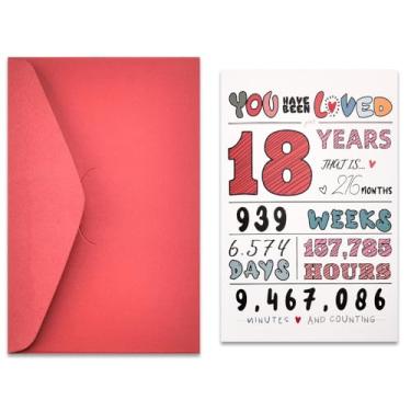 Imagem de Cartão de aniversário de 18 anos para filho e filha, cartão de presente de feliz aniversário, 18 anos, presentes para irmãs amigas, presentes de 18 anos, decorações de aniversário de 18 anos