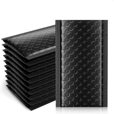 Imagem de 5 peças de envelopes de bolhas à prova d'água adesivos autoselantes organizadores de embalagem negócios sacos de armazenamento simples (preto, 11 x 13 cm)