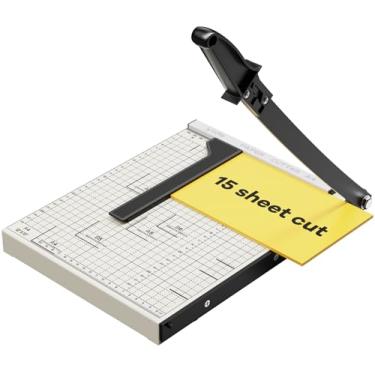 Imagem de Optomni Cortador de papel, cortador de papel guilhotina resistente de 30,5 cm com capacidade para 15 folhas, aparador de papel ideal para sala de aula, cartolina, projetos de arte e uso no escritório