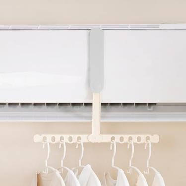 Imagem de Escorredor de roupas de viagem - Secador de pendurar dobrável com pinos para hotel, dormitório, A/C | Rack portátil sem furadeira para pia, chuveiro (1 pacote, 4 cores) (cinza)