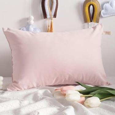 Imagem de Travesseiro de viagem, travesseiro alternativo de 33 x 45 cm, lavável na máquina - 1 pacote de travesseiro pequeno macio e respirável, rosa