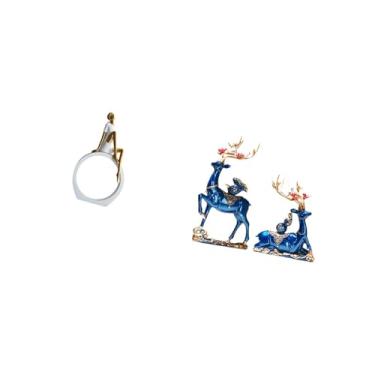 Imagem de Fenteer Escultura de Presente para Leitores de Quarto Abstrato com Estátua de Resina de Rena E Alce, Decoração Artística para Estante, Centro de Mesa, Figura