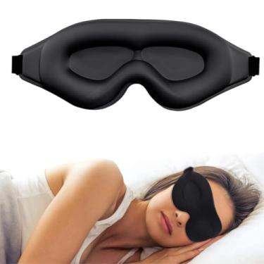Imagem de Máscara de dormir contornada 3D para pessoas que dormem de lado, venda noturna blackout com alça ajustável para viagens
