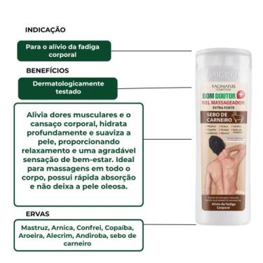 Imagem de Gel Massageador Bom Doutor Facinatus 200g Sebo de carneiro ou 7 ervas 