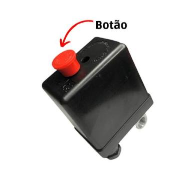 Imagem de Pressostato De Botão Para Compressor, 80/120 Psi, 4 Vias - Odin