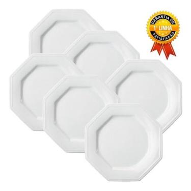 Imagem de Jogo 6 Pratos Rasos Porcelana Schmitd Prisma 28cm - Porcelanas Schmidt