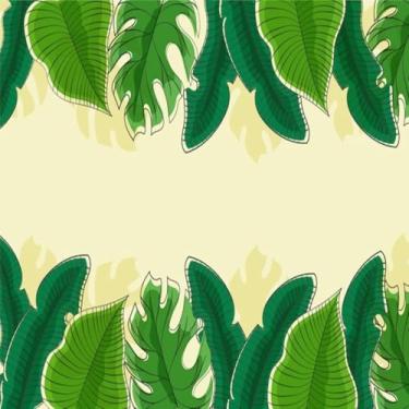 Imagem de Quadro Decorativo Folhagem Tropical Luxuosa - Arte moderna para parede de sala e escritório 30x30cm