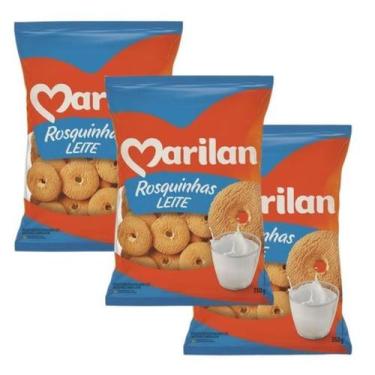 Imagem de Bolacha Rosquinha Sabor Leite P/ Café Kit 3 Unidades de 350g - Marilan
