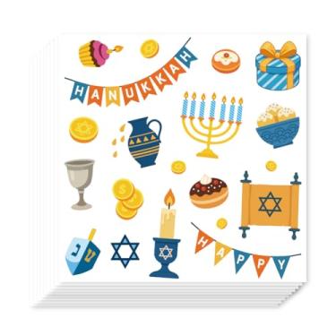 Imagem de AHANDMAKER 400 adesivos autoadesivos de planejador de Hanukkah, adesivos de chanucá à prova d'água, decalques de papel decorativos para agenda, calendário, scrapbook, artesanato, artes, decoração de