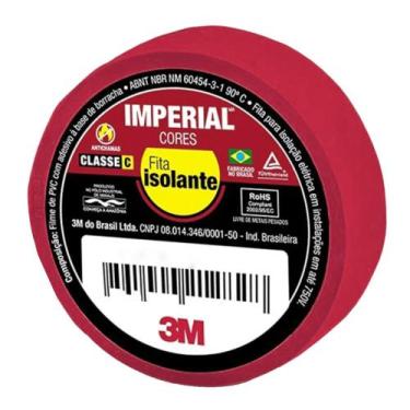 Imagem de Kit 10 Unidades Fita Isolante Cor Vermelha 10 m Imperial - 3M