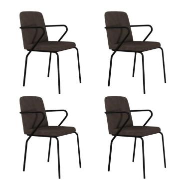 Imagem de Cadeira Bloom Fixa C-4 Pes C-braco 490x580x850 Mm C-4 Un Boucle Marrom Castor Boucle Marrom Castor