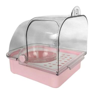 Imagem de Fxzqgnh Bebedouro Portátil para Pássaros com Comedouro E Acessórios para Gaiola, Ideal para Periquitos, Canários, Pássaros de Pequeno a Médio Porte E Agaporni, Rosa, Tamanho real