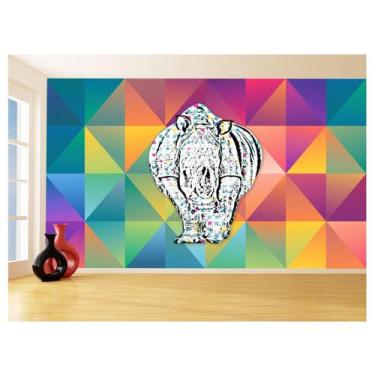 Imagem de Papel De Parede 3D Animais Pop Art Rinoceronte 3,5M Pxa511 - Você Deco