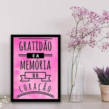 Imagem de Quadro Decorativo Gratidão É A Memória Do Coração 34x23cm - Quadros On