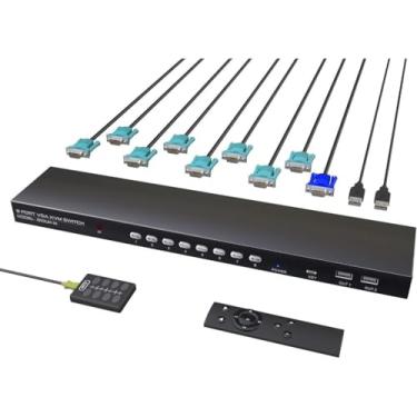 Imagem de Chaveador Switch Kvm Vga - Usb 8 Portas + 8 Cabos Kvm 1,50m