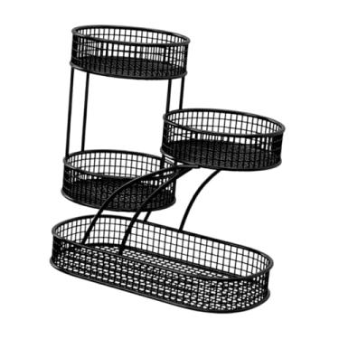 Imagem de WeiLaiKeQi Prateleira organizadora de balcão de banheiro, bandeja de canto para penteadeira, cesta de frutas versátil para cozinha, lanches de pão e cuidados com, Preto