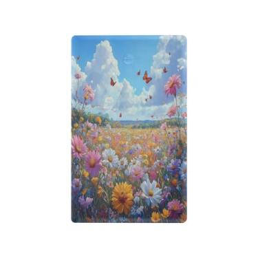 Imagem de Blueangle Placa de parede decoradora de capa em branco, tamanho padrão 1 gangue flores silvestres coloridas capa de interruptor para quarto de escritório em casa 4,53 x 2,76 polegadas (622)
