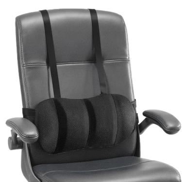 Imagem de Bohany Almofada Lombar - Com Alças Ergonómica Espuma Elástica,Almofada de Apoio Lombar para Cadeira de Escritório - para Casa Escritório Escola Cadeira de Rodas Poltrona Viagem