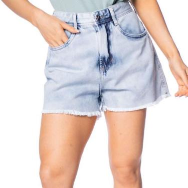 Imagem de Short Feminino Bless Denim Mom Jeans Cintura Alta Azul Claro, Azul cla
