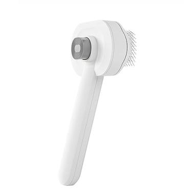 Imagem de Pente de Auto-Limpeza com Almofada Ar para Pets Universal Gato e Cachorro Design um Clique Confortável Agulhas Finas Aço Inoxidável Ângulo 15 Elástica Dentes Densos