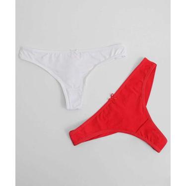 Imagem de Kit 2 Calcinhas Fio Dental Microfibra Marisa Vermelho-74136, Vermelho,