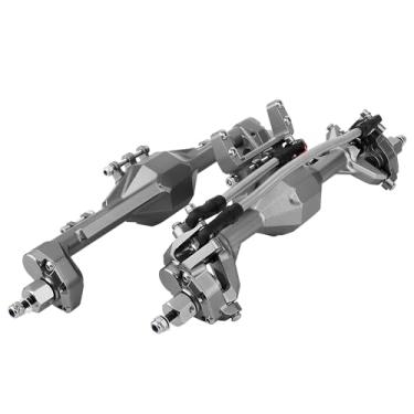 Imagem de ZIJOT CNC Machined Integrated Front & Rear Portal Axle for Axial SCX10 II VP VS4-10 1/10 Crawler Upgrade Part (Gray)