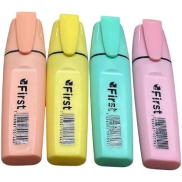 Imagem de Kit 4 Marca Texto Tons Pastel Neon Suave Caneta Marcador Fluorescente Colorida para Estudo e Escritório Secagem Rápida e Cores Vibrantes