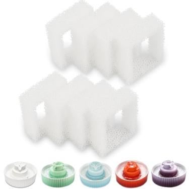 Imagem de Wonder Creature Filtro de fonte de gato para Aurora, Cupcake e fonte de água para gatos de aço inoxidável 360°, 8 filtros de espuma de esponja, dispensador de água de cerâmica para gatos, pacote de filtros de fonte de cachorro