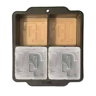 Imagem de Molde de cubos de gelo com monograma com tampa, bandeja de gelo de uísque de 5 cm, molde de cubo de gelo de coquetel, monograma de casamento, presente de agradecimento, presentes para o pai (letra F)
