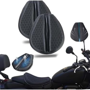 Imagem de Almofada - Almofada de assento de gel para motocicleta, favo de mel 3D, absorção de choque não abafada, protege áreas sensíveis, alivia a dor no cóccix. (2preto)