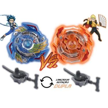 Imagem de Kit 2 Beyblade Burst + 4 Lançadores Valtryek Vs Luinor Tornado Gyro - 