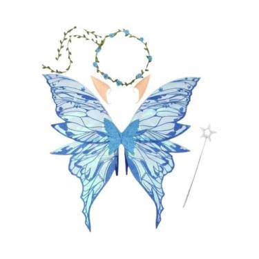 Imagem de Conjunto De Asas De Fada Anjo Borboleta Para Adultos 4 Peças Fantasia 