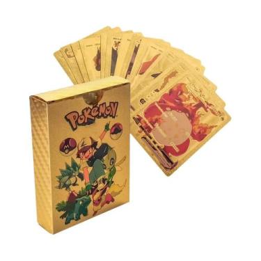 Imagem de Cartas Raras De Pokémon Gold Black Vmax GX Charizard Mewtwo 55PCS Caix