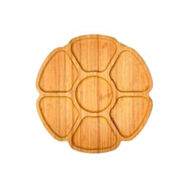 Imagem de Tábua para Petisco Tipo Bambu MDF 29cm Petisqueira com 7 Divisórias para Frios Churrasco Multiuso(3,PETISQUEIRA FLOWER)
