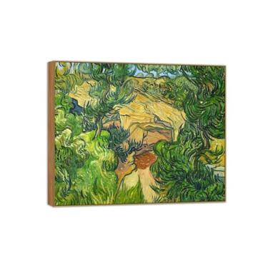 Imagem de BMZFYBS Vincent van Gogh Famosa pintura em tela de arte de parede pronta para pendurar. Entrada para pedreira. Imagem em moldura de madeira para decoração de sala de estar 40 x 50 cm 16 x 20 pol