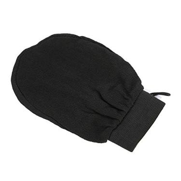 Imagem de Yinhing Luva de Banho de Fibra Vegetal, Purificador Esfoliante para Limpeza Suave do Corpo Pele e Remoção de Pele Morta, Preto 8,5 X 5,1 pol. (cantos arredondados barbatana sul)