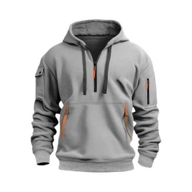 Imagem de Moletom Casual plus Size Masculino Com Capuz, Manga Longa, Bolso No Br