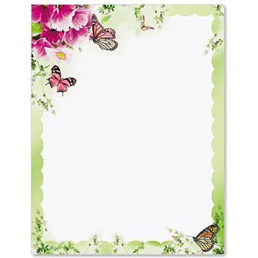 Imagem de PaperDirect Dreamy Primrose Butterfly Ballad Flowers Convite Special Event Theme Papelaria, Papel de Borda, Papel Timbrado 21 x 28, 25 folhas, Papel de Escrita Premium Elegante, Papel Decorativo para