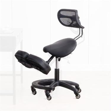 Imagem de Cadeira ajoelhada com apoio para as costas para escritório e casa | Banco ergonômico para correção de postura | Cadeira de computador ajustável para melhorar a postura ﻿