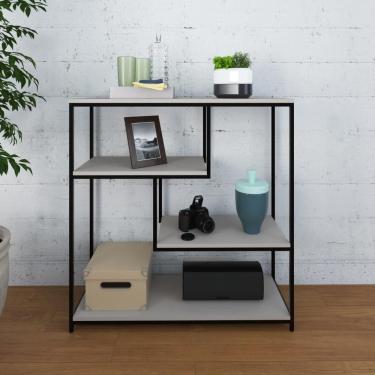 Imagem de Estante Baixa C/04 Prateleiras Brooklyn 90cm BPD Est.Preta