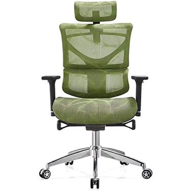 Imagem de pcagfaajmh Boss Cadeira de escritório cadeira de escritório, cadeira de jogos de computador confortável, sala de estudo com encosto ajustável cadeira giratória (cor: cinza) (verde)