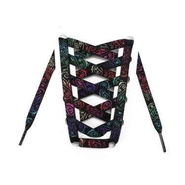 Imagem de Cadarços Planos Dourados Para Tênis Esportivos Casuais De Basquete E T