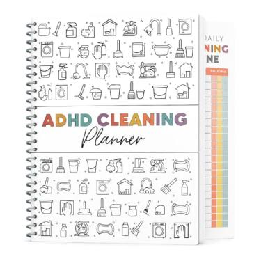 Imagem de Plano de limpeza TDAH para adultos – Planos e listas de limpeza diárias, semanais e mensais sem datas – Caderno organizador de tarefas domésticas para gerenciamento doméstico, rastreamento diário e