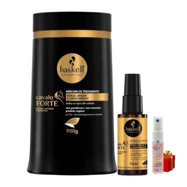 Imagem de Kit Cavalo Forte 1 Máscara 900ml 1 Selante de pontas 35ml Haskell + Pr